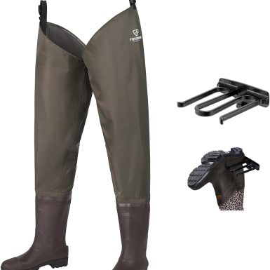 Hip Waders Waterproof Hip Boots Cleated 2-Ply Nylon/PVC Fishing Hip Wader